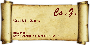 Csiki Gara névjegykártya